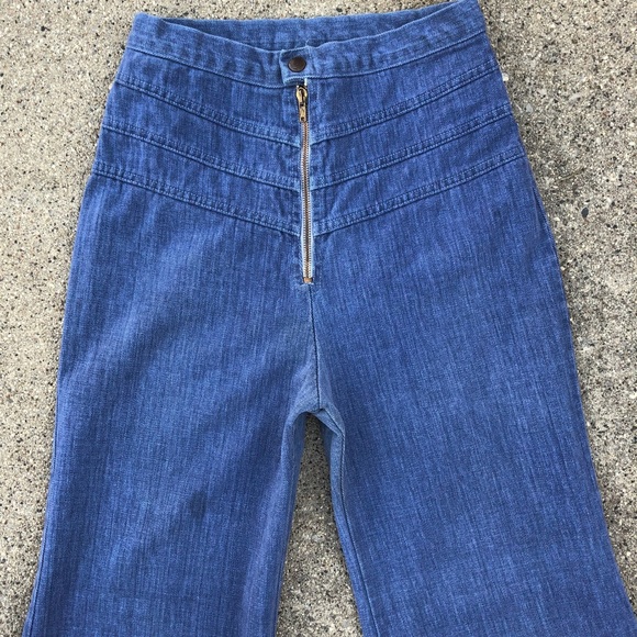 Vintage 70’s High Waist Bell Bottom Jeans - Picture 2 of 7